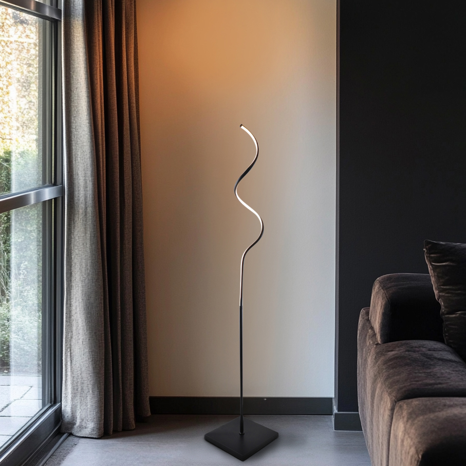 Lámpara de pie negra diseño, Giorgio, 11W, 3000K LED