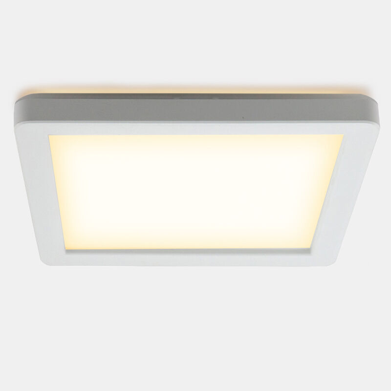Lámpara de techo baño blanca de plástico, Shivani, 15W, 3000K LED, IP44