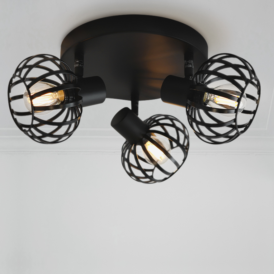 Foco de techo negro industrial, Lieve