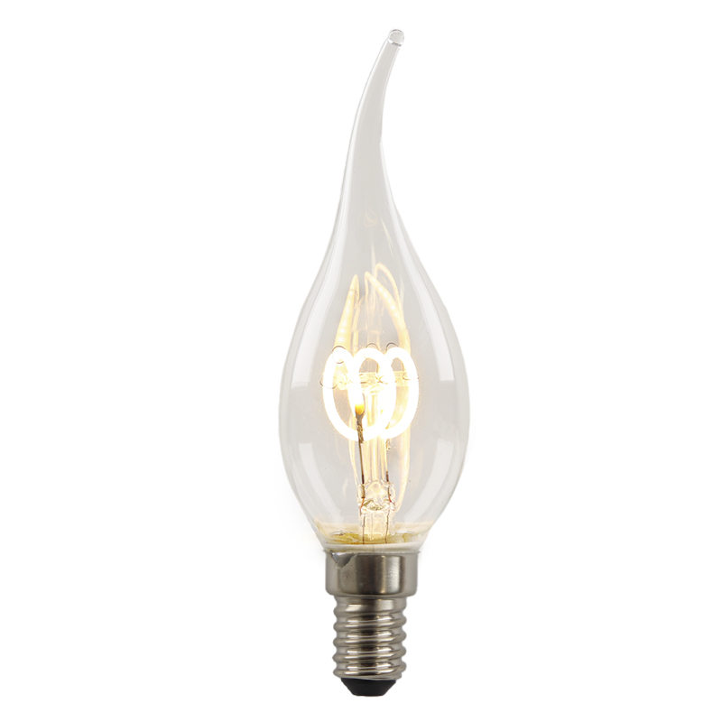 Olucia bombilla vela LED E14 regulable Tuelo, 2W, 2700K