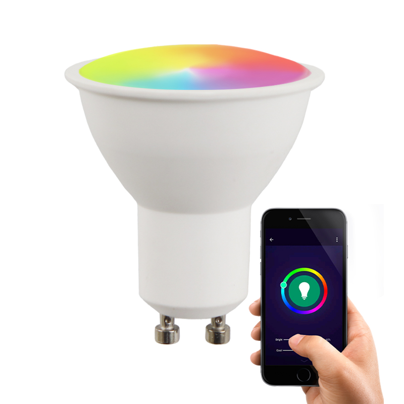 Olucia bombilla inteligente LED GU10 Antonie, 5W, RGBW