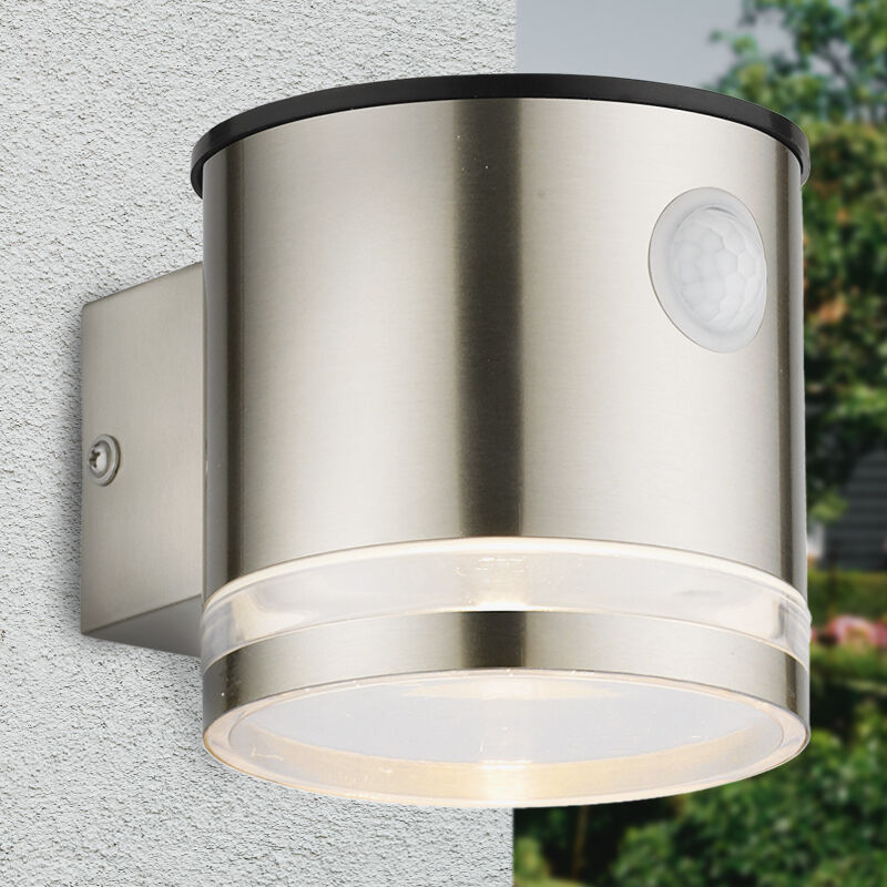 Aplique solar exterior cromado moderno, Tommy, 1W, 2700K LED, IP54