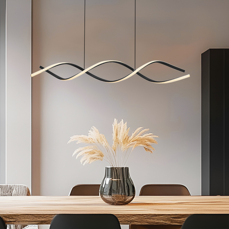 Lámpara colgante negra diseño, Kuno, 45W, 3000K LED, regulable en 3 pasos