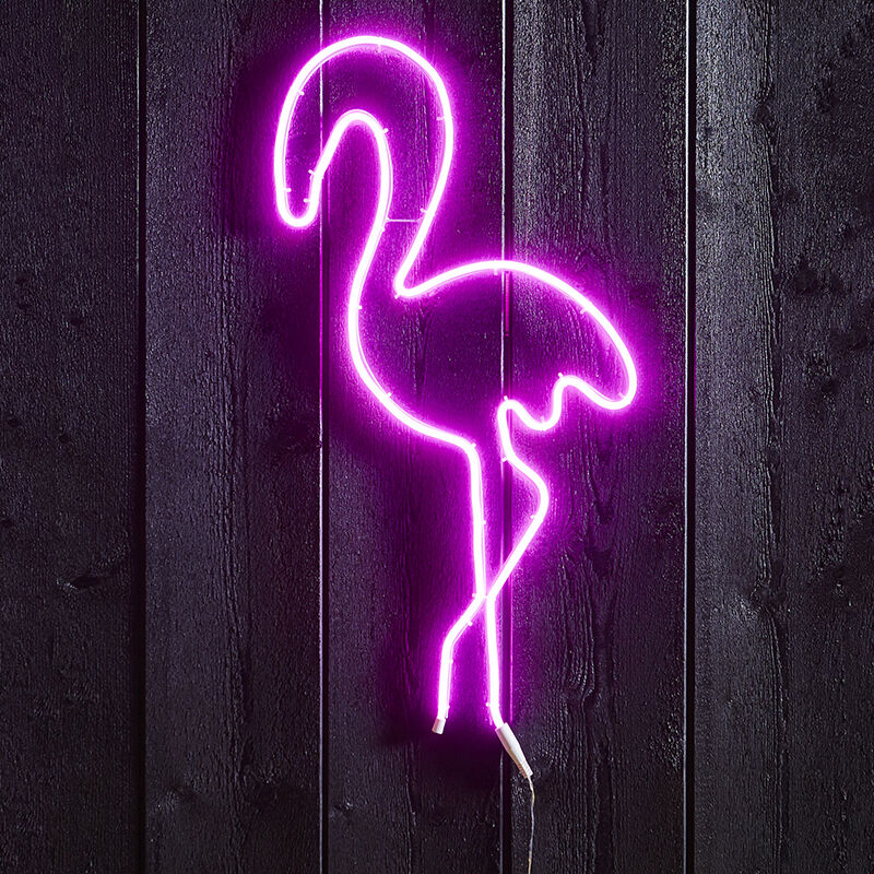 Lámpara exterior rosa de metal, Flamingo, 5,8W, rosa LED, IP44
