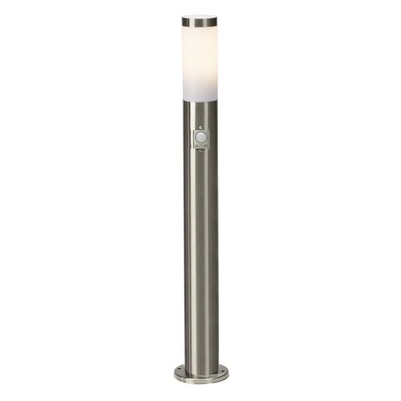 Lámpara de pie exterior con sensor de movimiento cromada de plástico, Tom, IP44