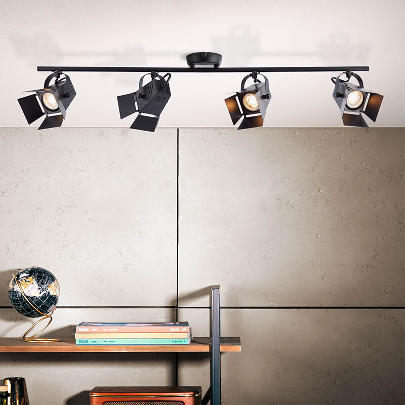 Foco de techo negro industrial, Jowenna, 5W, 3000K LED