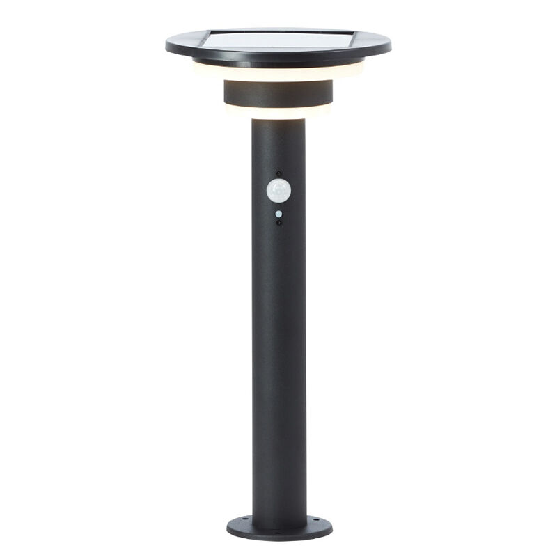 Lámpara de pie solar exterior negra moderna, Lonneke, 3W, 3000K LED, IP44