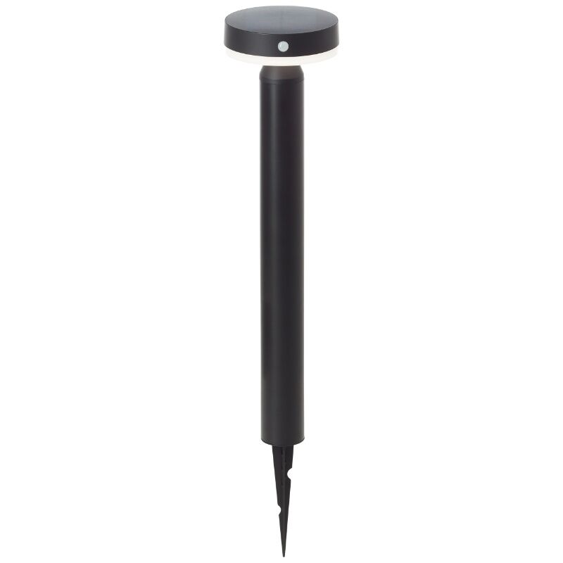 Lámpara de pie solar exterior negra de metal, Kubilay, 3W, 4000K LED, IP44