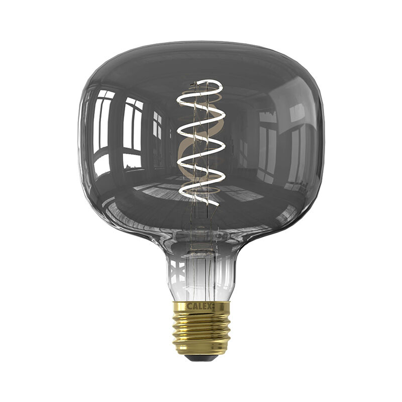 Lámpara de filamento Gris Calex LED, Guijarro, E27, 2200K (blanco atractivo), regulable
