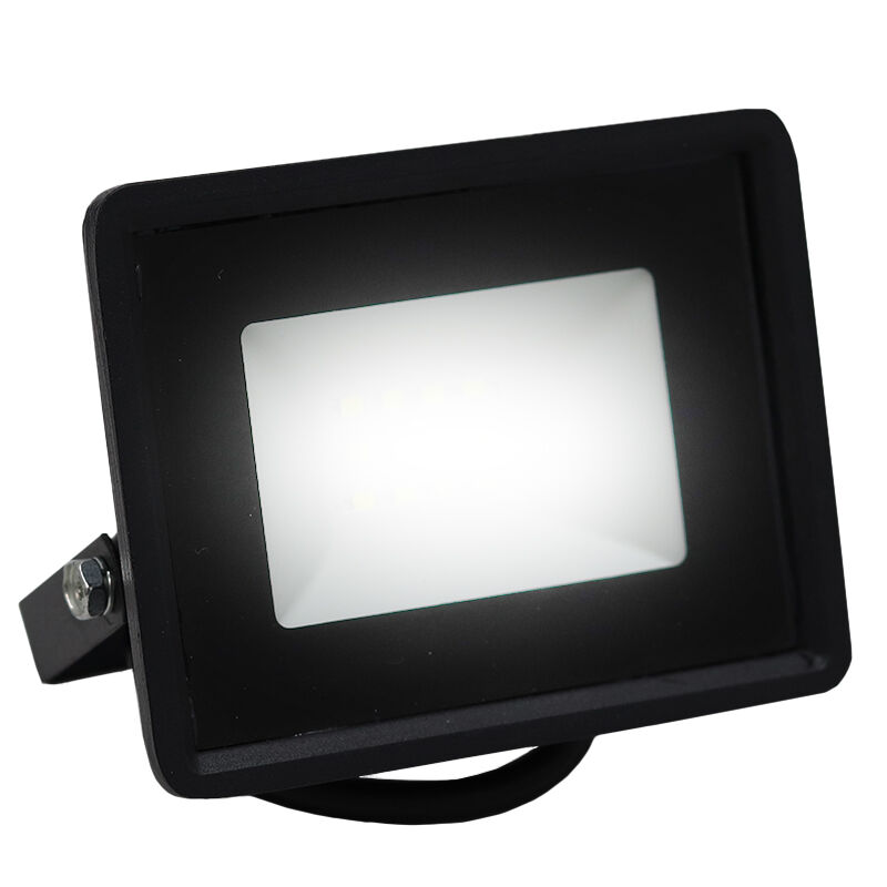 Proyector exterior de plástico negra, Boaz, 10W, 6500K LED, IP66