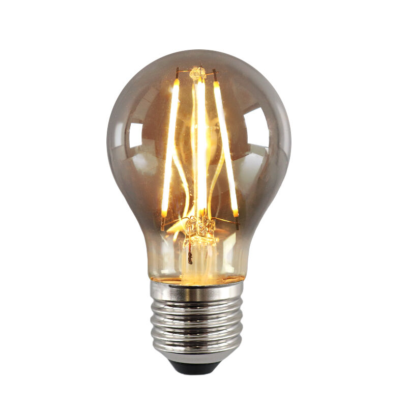 E27 LED bombilla regulable, A60, 5w, vidrio humo, 2200K