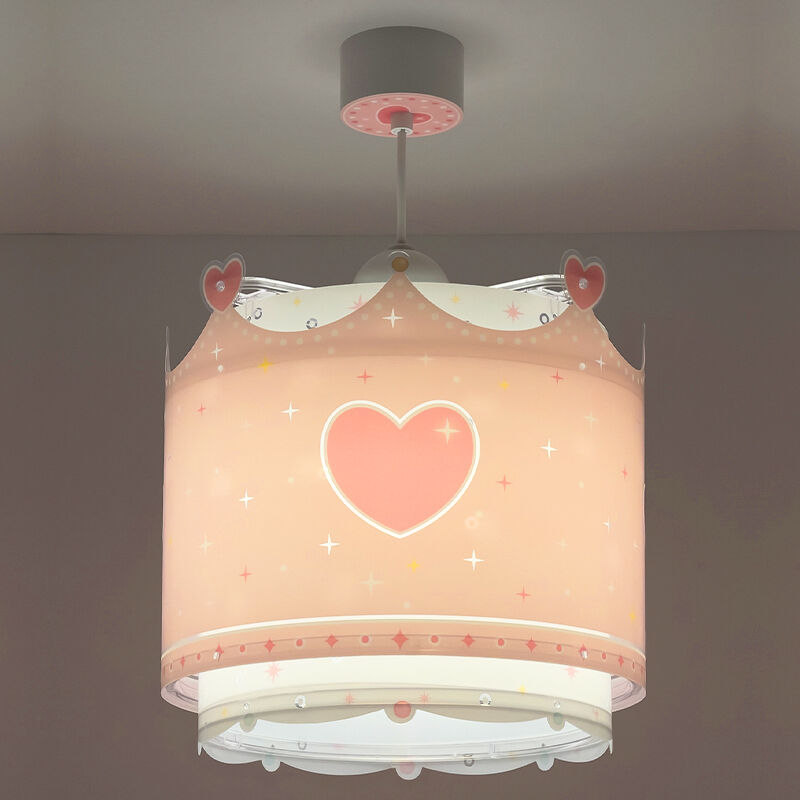 Lámpara colgante infantil de plástico rosa, Queen