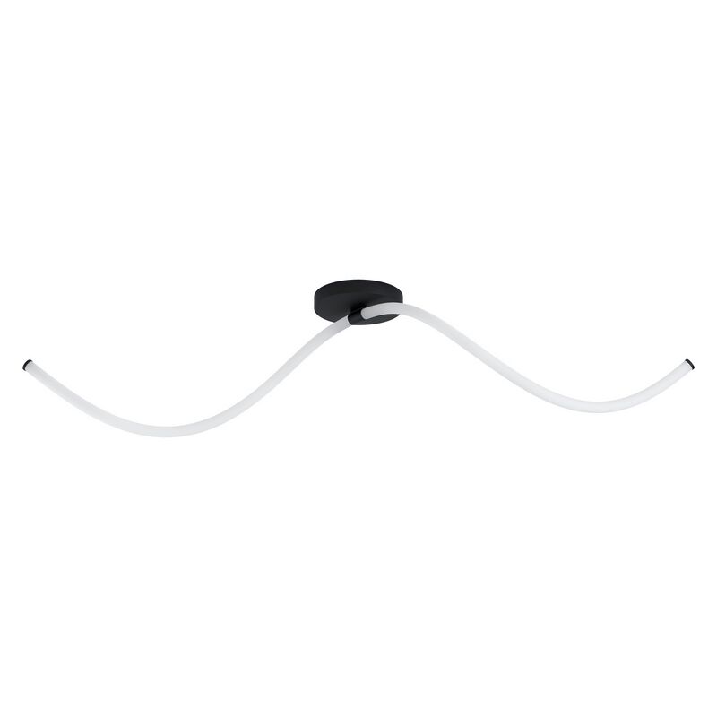 Plafón de techo negro de acero, Allal, 12W, 3000K LED