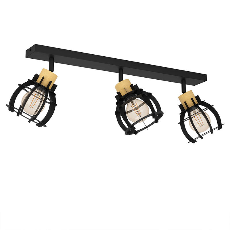 Foco de techo negro de aluminio, Redouan