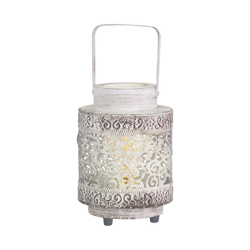 Lámpara de mesa blanca de acero, Abdelrahman, con interruptor