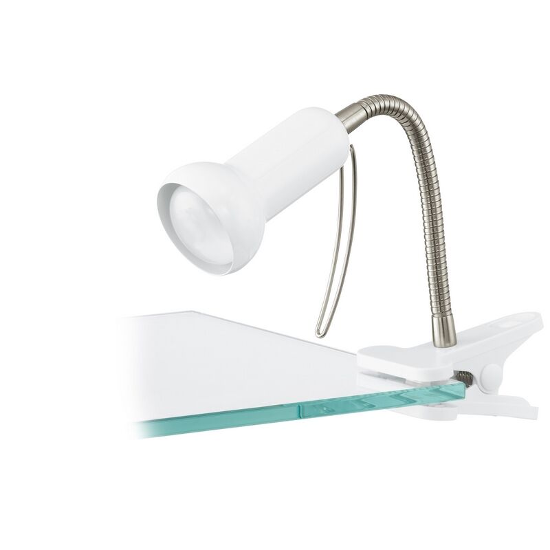 Foco pinza blanco de plástico, Okko, con interruptor