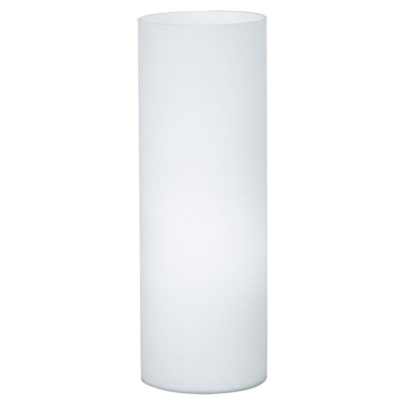 Lámpara de mesa blanca de vidrio, Basken, con interruptor