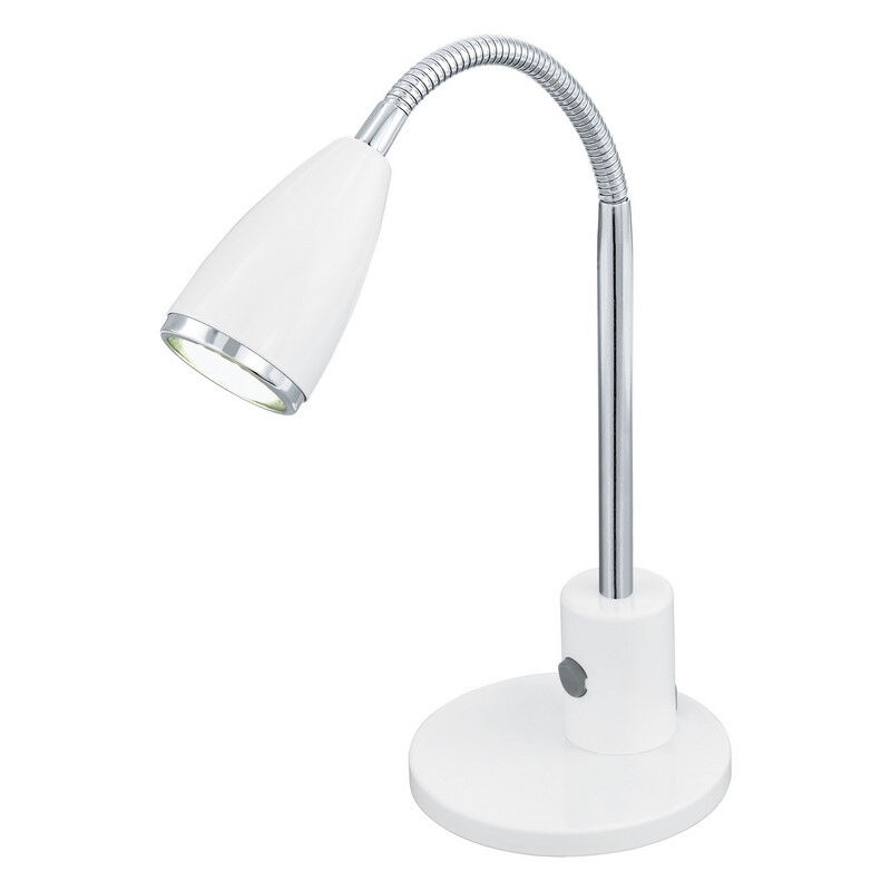 Lámpara de mesa blanca de metal, Said, con interruptor
