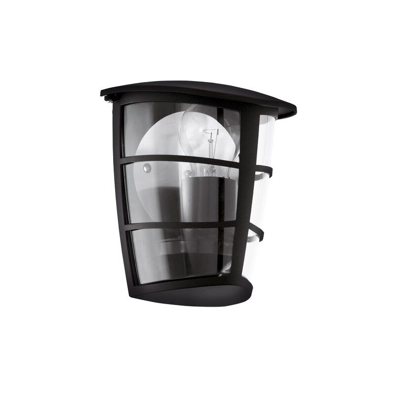 Lámpara exterior negra de plástico, Inas, IP44