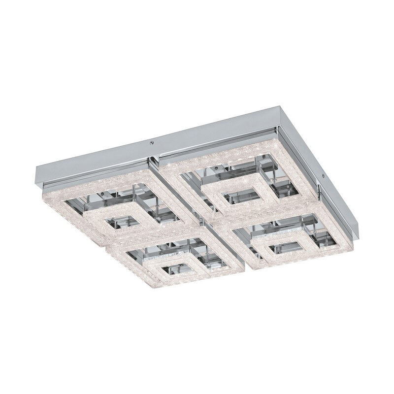Lámpara de techo cromada de plástico, Arjo, 48W, 3000K LED