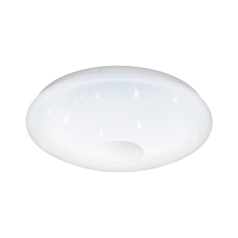Lámpara de techo plateada de plástico, Barbera, 20W, ajustable entre luz blanco cálido y frío LED