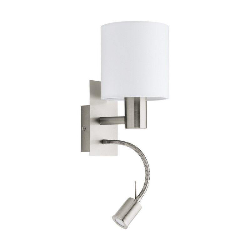 Aplique blanco de tela, Abano, con interruptor
