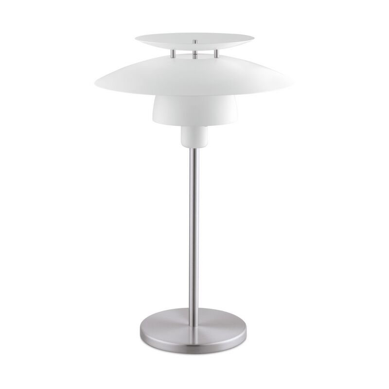 Lámpara de mesa níquel de acero, Lariana, con interruptor