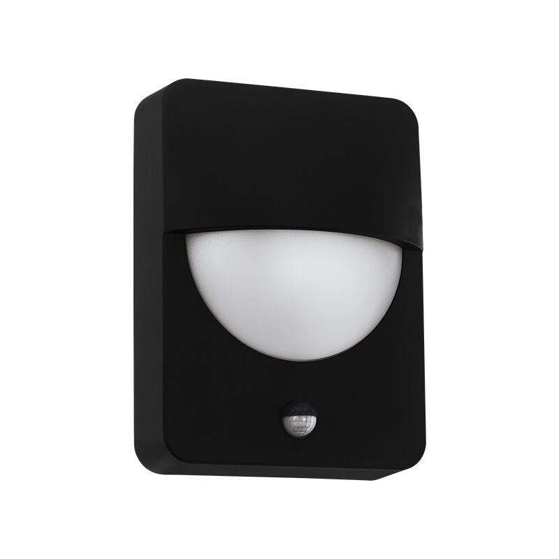 Aplique exterior con sensor de movimiento negro de aluminio, Kilian, IP44