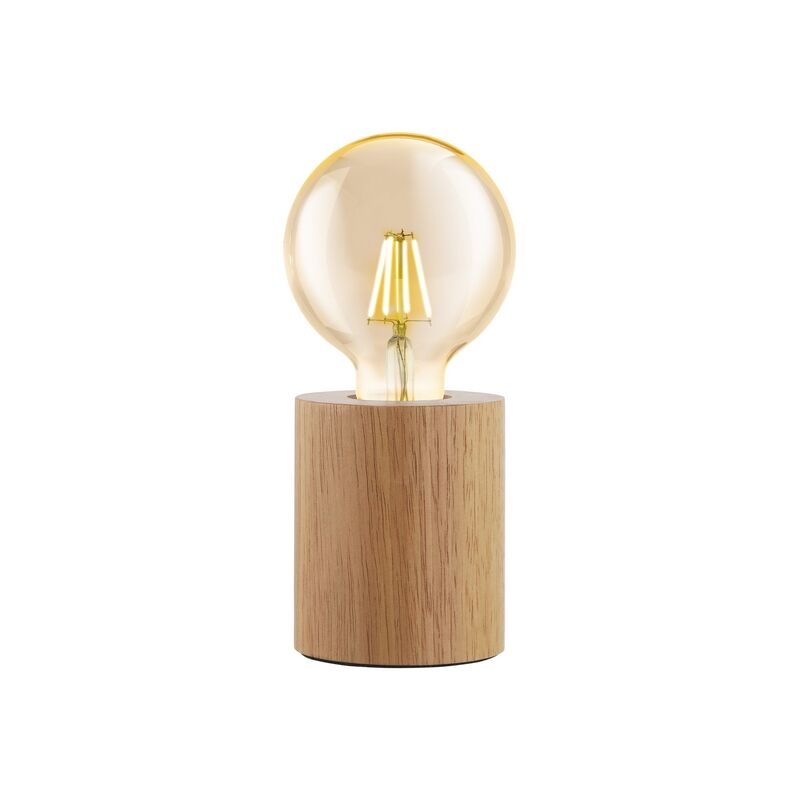 Lámpara de mesa de madera marrón, Yannic, con interruptor