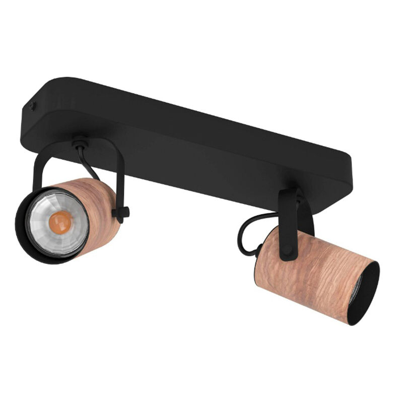 Foco de techo de madera negro, Thierry
