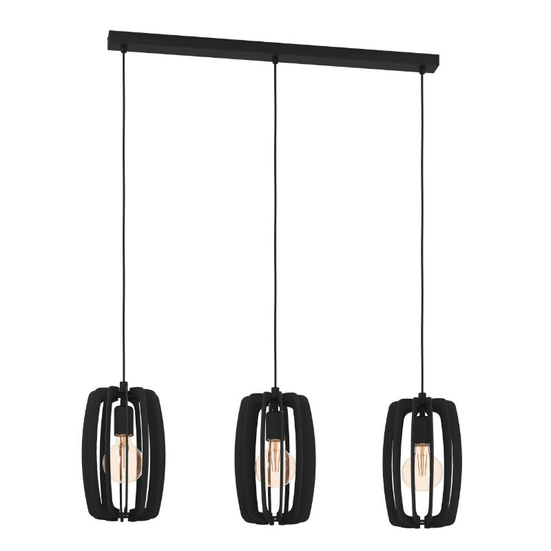 Lámpara colgante de madera negra, Wilko