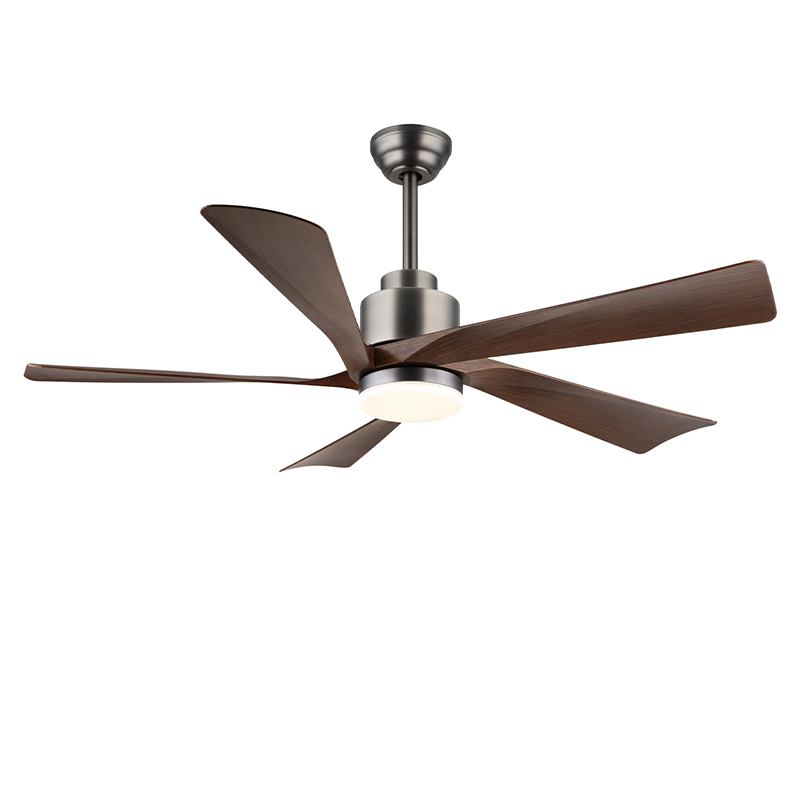 Ventilador de techo marrón de metal, Frank, 20W, ajustable entre luz blanco cálido y frío LED, con mando a distancia