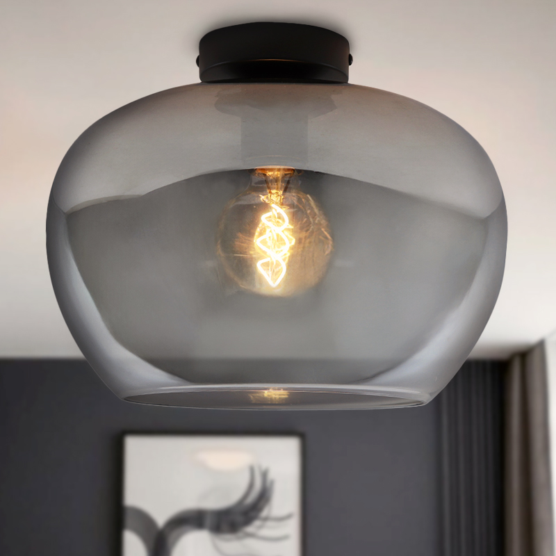 Lámpara de techo gris diseño, Vidro
