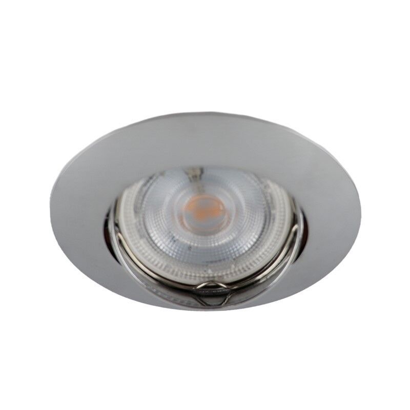 Foco empotrable cromado de aluminio, Rudo