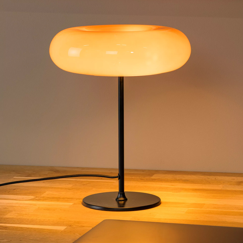 Lámpara de mesa retro naranja, Sentino, con interruptor