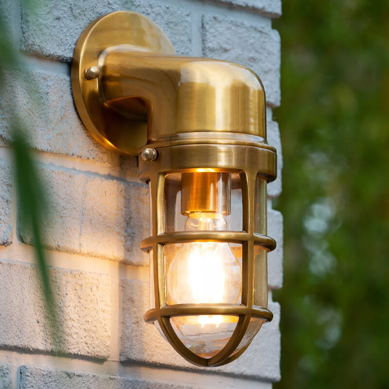 Lámpara exterior retro dorado, Dudley, IP44