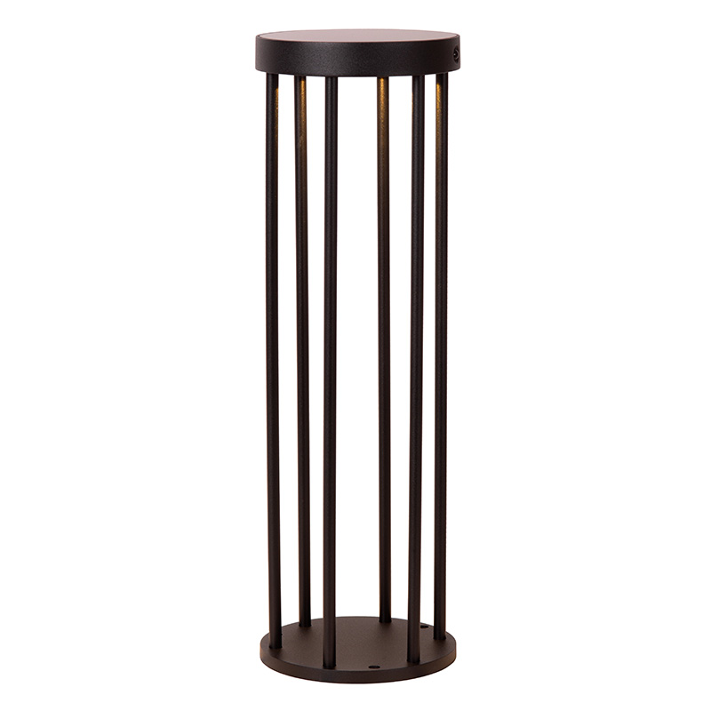 Lámpara de pie solar exterior moderna negra, Jackson, 2W, 2700K LED, IP65, regulable en 3 pasos