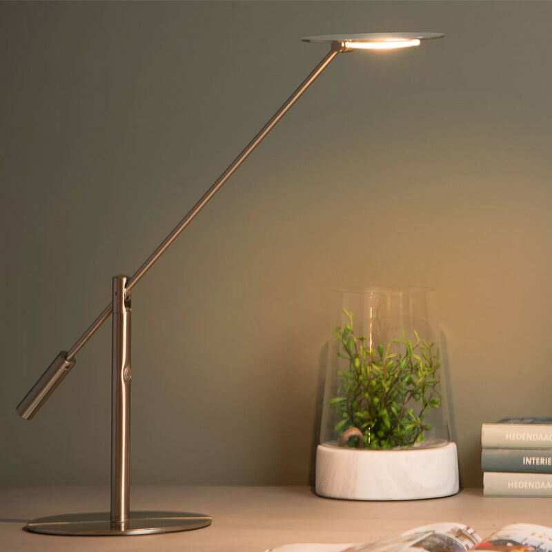 Flexo moderno cromado, Anselmo, 9W, 3000K LED, con regulador táctil