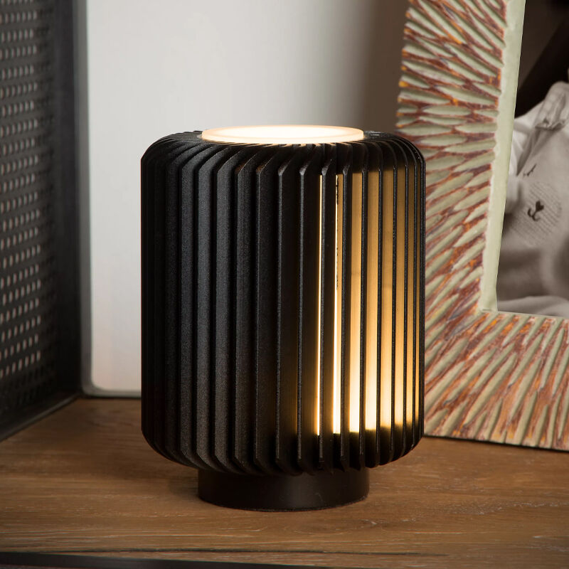 Lámpara de mesa moderna negra, Turbin, 5W, 3000K LED, con interruptor