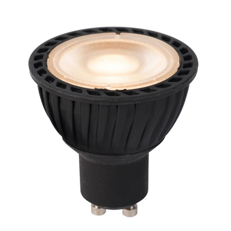 Lucide GU10 bombilla LED regulable, Jordan, negro, 5w, dim to warm