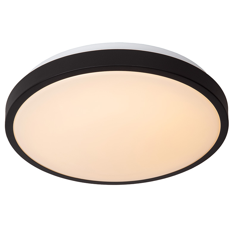Lámpara de techo baño moderna negra, Dasher, 18W, 2700K LED, IP44