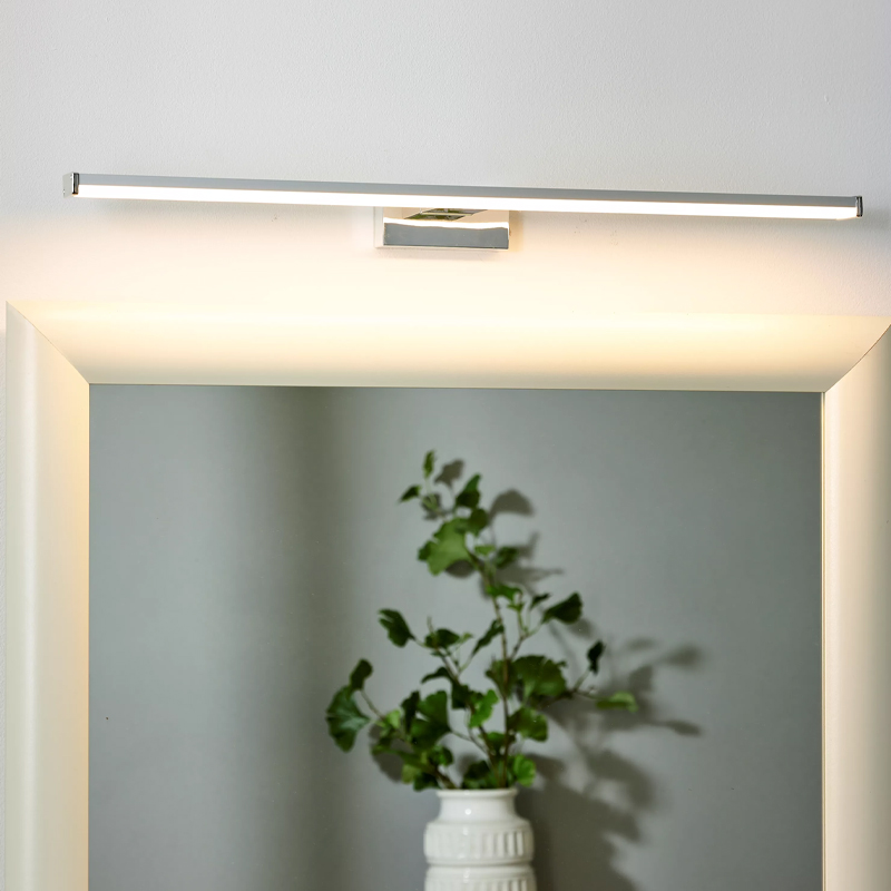 Espejo con luces moderno cromado, Onno, 12W, 3000K LED, IP44