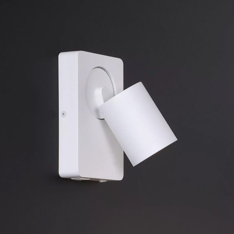 Foco de pared moderno blanco, Nigel, con interruptor