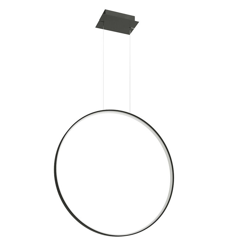 Lámpara colgante de aluminio negra, Ringo, 50W, 3000K LED