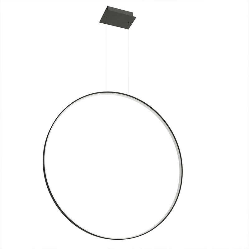 Lámpara colgante de aluminio negra, Ringo, 70W, 3000K LED