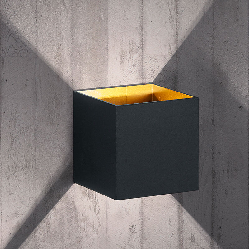 Aplique up down moderno negro, Eva, 4,3W, 3000K LED