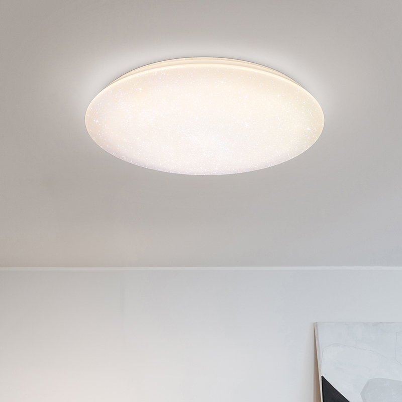 Plafón de techo de plástico blanco, Yafu, 80W, ajustable entre luz blanco cálido y frío LED, con mando a distancia