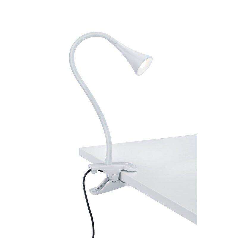 Foco pinza de plástico blanco, Yelaisa, 3W, 3000K LED, con interruptor