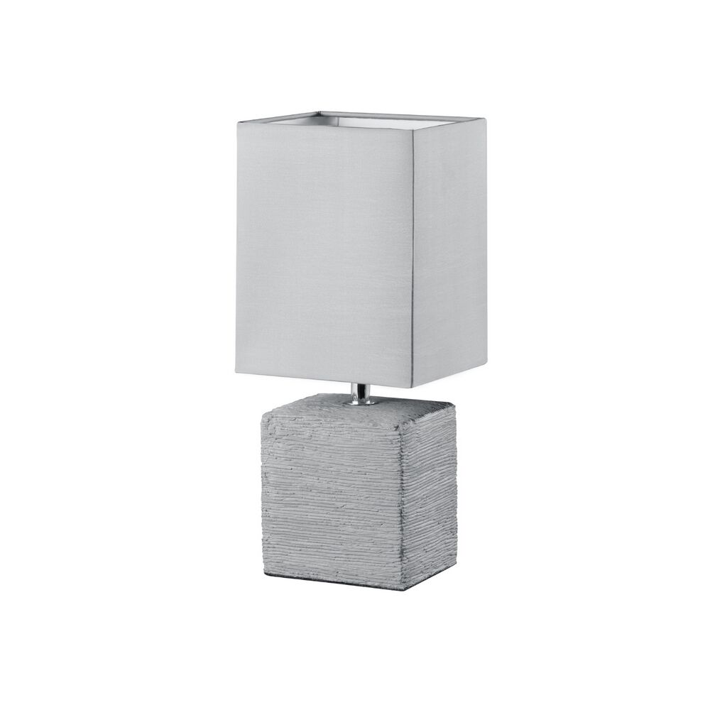 Lámpara de mesa de cerámica gris, Karola, con interruptor