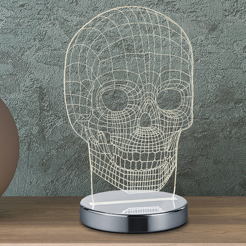 Lámpara de mesa diseño cromada, Berjan, 7W, ajustable entre luz blanco cálido y frío LED, con interruptor